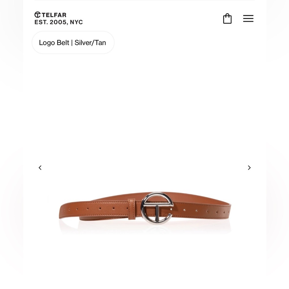 Telfar Tan Belt with Silver Buckle